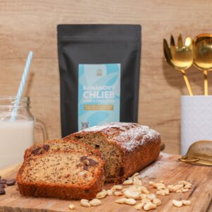 Banánový chlieb s kešu a čokoládou - bezlepková zmes na pečenie